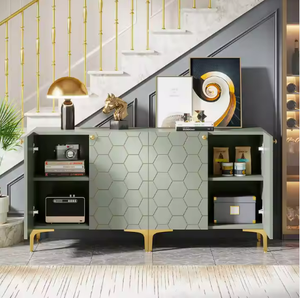 Hiện đại giọng sang trọng bằng gỗ màu xanh lá cây Tự Chọn tủ phòng khách đầy đủ không gian lưu trữ và Tủ Búp Phê công suất lớn - Product Image 2