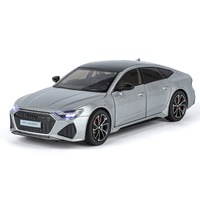 Voiture miniature en métal moulé sous pression à l'échelle 1/24, fonctionnelle, sous licence officielle, Audi RS7, à rétrofriction, blanche, CHM, jouet pour garçons et collectionneurs