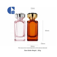 Flacon de parfum en verre rectangulaire à facettes semi-transparentes de luxe, 100 ml, avec bouchon, logo personnalisé, vente en gros
