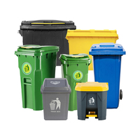 Poubelle mobile en plastique robuste de 120L et 240L pour usage extérieur, public, médical, hospitalier et collectif
