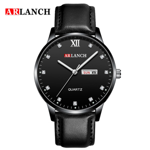 Versatile Mens Everyday Watch Black Leather Strap Rose Gold Tone Hands Date Window Quartz Wristwatch - Product Image 4