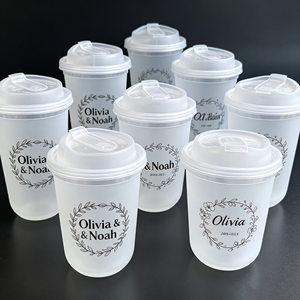 Vasos Desechables de Plástico Biodegradable de Pared Simple de 12oz y 14oz, Libres de BPA, Aptos para Alimentos, con Logotipo Impreso y Tapas para Bebidas, Venta al Por Mayor - Product Image 1