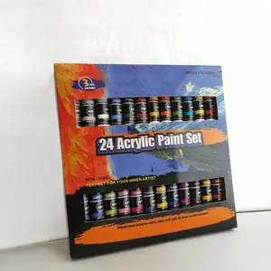 Preço promocional china acrílico pintura profissional 24 cores pintura em acrílico