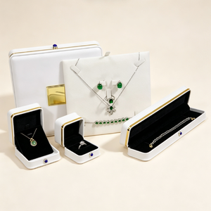 Estuche de Joyería de Cuero PU con Detalles en Dorado, Caja de Regalo para Joyas con Logotipo Personalizado para Collares, Anillos y Pendientes - Product Image 5