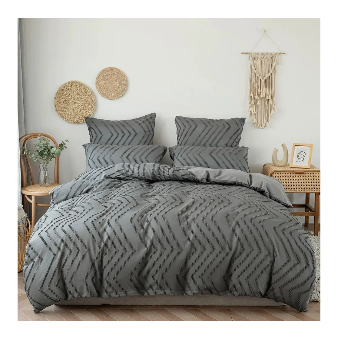 Groothandel Nieuwe Ontwerpen Jacquard Kingsize Dekbed Set Luxe Dekbedovertrek Beddengoed Sets