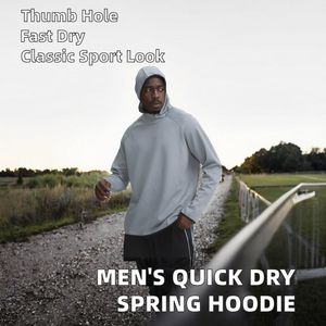 Quick Dry Sports <b>Hoodie</b> Men's <b>Thumb</b> <b>Hole</b> Lightweight Pullover Running Fitness Training Custom Activewear Wholesale Manufacturer - Product Image 2