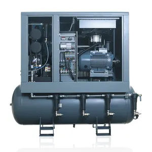 O compressor de ar do parafuso combinado automático com secador e tanque