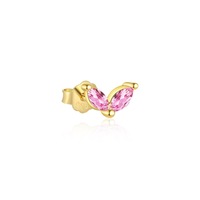 Boucles d'oreilles clous en argent sterling S925, zircon cubique coloré, style français élégant, mini-parure d'oreilles douce, vente en gros