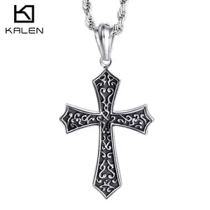 Модный дизайн KALEN, подвеска в готическом стиле и стиле панк, мужской крест
