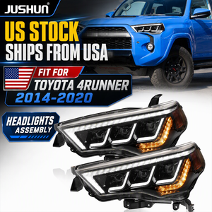 Faros Delanteros LED JUSHUN US Stock para Toyota 4Runner 2014-2020, Proyector de <span class=keywords><strong>3</strong></span> Lentes, DRL Dinámico, Enchufe y Listo - Product Image 1