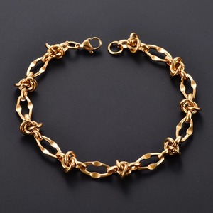 Bracelet chaîne punk en acier inoxydable épais avec nœud pour femmes et hommes, chaîne de cheville, bracelet de poignet, bijoux en métal - Product Image 1