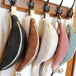 Sac <span class=keywords><strong>Banane</strong></span> en Velours <span class=keywords><strong>Côtelé</strong></span> de Gros, Sac à Bandoulière Poitrine Mini, Sac <span class=keywords><strong>Banane</strong></span> Personnalisé - Product Image 1