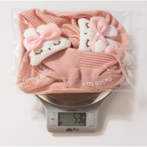 Nouveau bébé chapeau ensemble mignon couleur unie lapin enfants bas doux chapeau chaussettes ensemble - Product Image 5