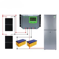 Refrigerador/Congelador Solar de 12/24V CC, Refrigerador con Panel Solar R134a, Refrigerador/Congelador Solar de 198L, Refrigerador/Congelador de Energía Solar