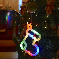 Guirlandes lumineuses LED de Noël à ventouse pour fenêtre, décorations flocon de neige, étoile, cloche, pour fêtes, maison, jardin, cadeau