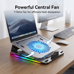 Refroidisseur d'ordinateur portable en alliage d'aluminium Jetion avec 4 ports USB, 7 modes RVB, 3 réglages de hauteur pour les ordinateurs portables de moins de 15,6 pouces PJT-NCL2133 - Product Image 4