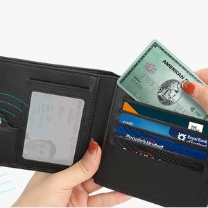 Carteras de Cuero Genuino Boshiho con Bolsillo para Monedas, Personalización de Logotipo, Tarjetero para Hombre, Cartera de Cuero para Hombre con AirTag - Product Image 3