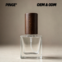 Flacon de parfum en verre transparent de 10 ml, bouchon en aluminium, bois de hêtre, noyer, mini atomiseur rechargeable, logo personnalisé, boîte de couleur