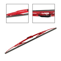 Pluma Limpiaparabrisas Universal K-102A Cromada Roja para Q7 Corolla con Placa Presurizada de Caucho Natural