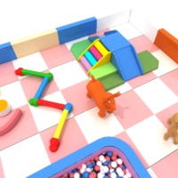 Enfants bébé en bois doux aire de jeu parc petit ensemble équipement de terrain de jeu intérieur doux avec petit toboggan