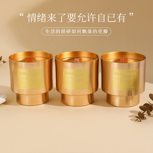 Bougie parfumée de luxe en métal 290g, longue durée, air frais, forme cylindrique - Product Image 3