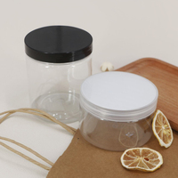 Pot en plastique de 500 ml de qualité alimentaire en vrac, sans BPA, avec couvercle à vis, transparent, pour le stockage de bonbons, biscuits, grains de café et snacks