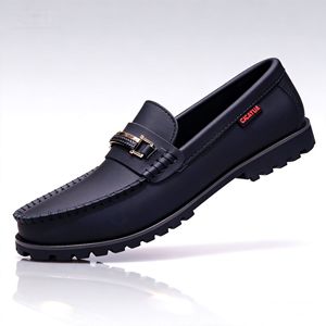 Mocasines para hombre para todas las estaciones, cómodos, suaves, antideslizantes, para conducir, con cierre de cordones, logotipo personalizable al por mayor, de piel auténtica - Product Image 1