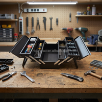 Boîte à outils pliable à 3 niveaux en métal portable pour garage, organisateur d'outils multifonction, OEM/ODM, marque JUNMAO, usine de Ningbo