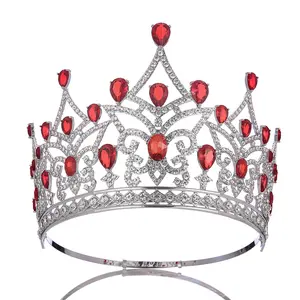 China Big Factory Good Price Large Crystal Alloy Adult Pageant Crown Girl Crowns And Tiaras Beauty Tiara