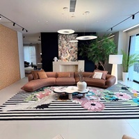 Französisches Vintage-Stoff-Modulsofa-Set mit Schwammfüllung, geschwungenem Design, luxuriös und hochwertig für kleine/große Wohnzimmer
