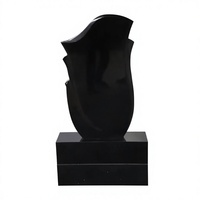 Vente en gros d'usine, pierre tombale en granit noir du Shanxi, style européen, design traditionnel, pierre commémorative pour cimetière, garantie de 5 ans