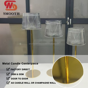 Chandelier acrylique lisse abat-jour sol debout grand bougeoir pièce maîtresse de Table pour la fête d'événements de mariage - Product Image 3