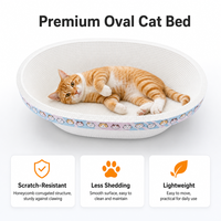 Griffoir ovale personnalisé en carton pour chat, grand lit-lounge durable en nid d'abeille pour grands chats, vente en gros OEM ODM