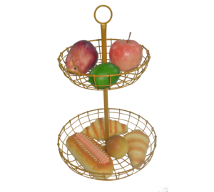 Haute qualité écologique multifonctionnel KD 2 niveaux fil métallique fer <span class=keywords><strong>fruits</strong></span> et légumes <span class=keywords><strong>panier</strong></span> <span class=keywords><strong>de</strong></span> rangement support rond Style d'affichage - Product Image 2