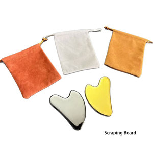 Outil <span class=keywords><strong>Gua</strong></span> <span class=keywords><strong>Sha</strong></span> en acier inoxydable 420, logo gravé au laser, cœur noir et or, pour le lifting du visage et les soins de la peau - Product Image 2