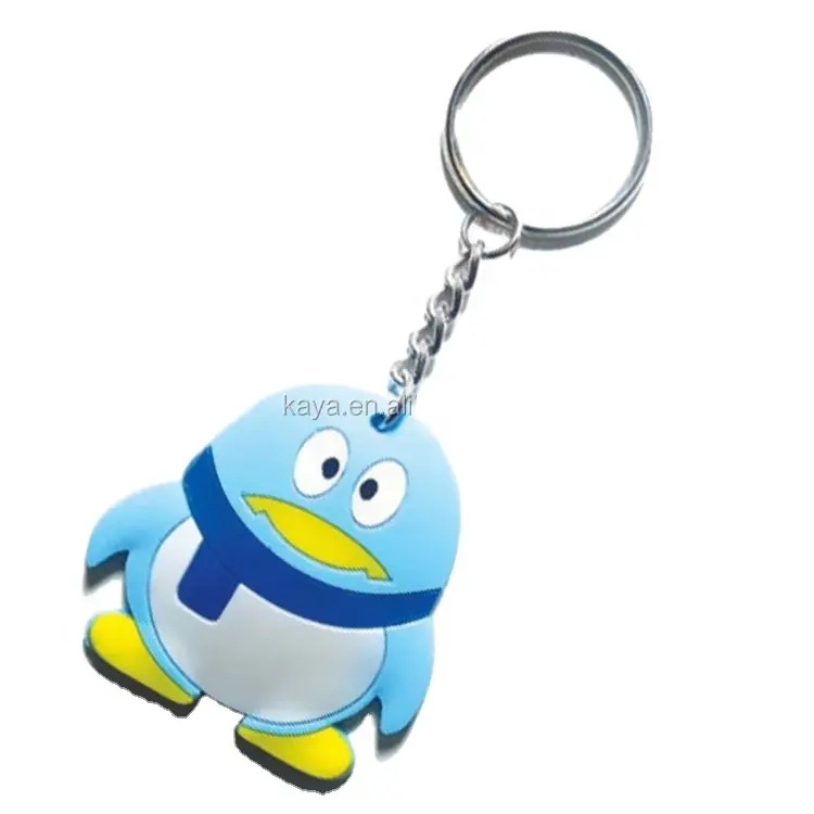 Pingouin en plastique porte-clés/pingouin en caoutchouc porte-clés/3d dessin animé pingouin jouets