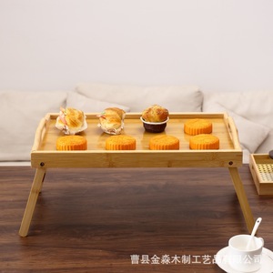 Plateau de service portable en bois pour l'extérieur, pliable, pour fromage, pizza, steak, avec rangement pour usage domestique - Product Image 3
