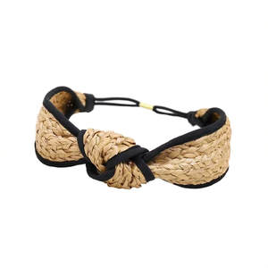 Fascia per capelli Angelina in paglia con nodo, regolabile, accessorio moda estivo da donna - Product Image 4