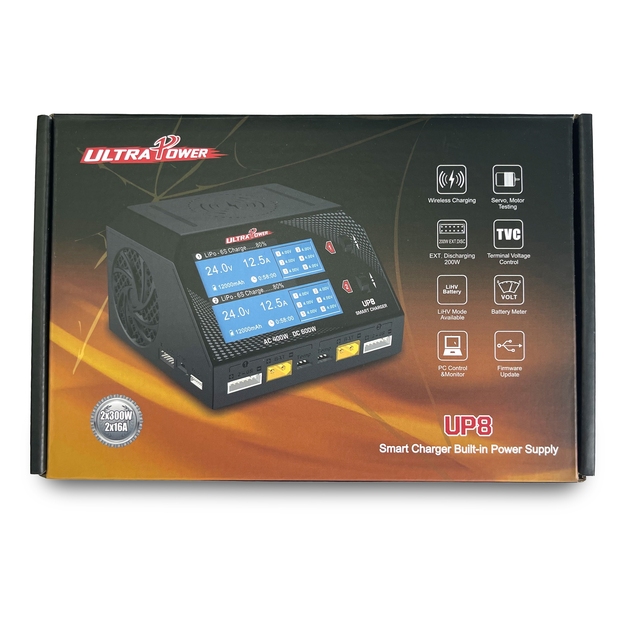 Ultra Power Up8 600W Dual-Channel Smart Plastic Charger for Drone Batteries Wireless Model Aircraft Battery Charger