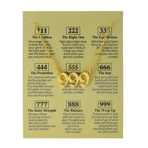 Mặt Dây Chuyền Đồng Mạ Vàng 18K Thời Trang 111-999 Trang Sức Vòng Cổ Số Thiên Thần Cho Nữ