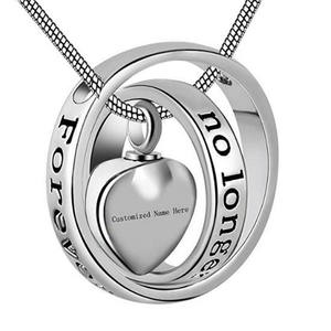 اسم قابل للتخصيص للاحتفال بذكرى أحبائهم الحيوانات الأليفة القطط والكلاب قلادة الفولاذ المقاوم للصدأ على شكل قلب مجوهرات الرماد - Product Image 4
