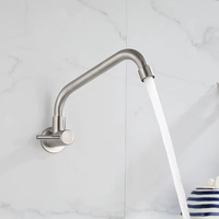 Robinet de cuisine mural en acier inoxydable sur mesure, pivotant à 360 degrés, pour eau froide uniquement, idéal pour les projets (vente en gros)