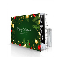 Expositor de Aluminio Desplegable de una Pieza con Tela Elástica Desmontable de 230x230 cm, Estilo Moderno para Uso en Interiores y Exteriores