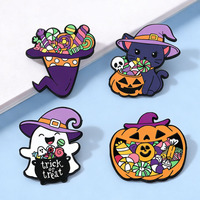 Pins Esmaltados Exquisitos de Halloween al por Mayor, con Cierre de Seguridad Duradero, Pins Personalizados con Logotipo para Decoración de Fiestas, Accesorios de Disfraces