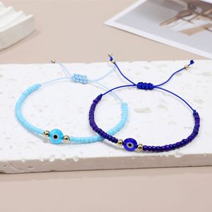 Wholesale Boho 12 Pcs Colorful Tukish Handmade Braided Strings Good Luck Blue Eyes Rice <b>Beaded</b> <b>Bracelets</b> - Product Image 5