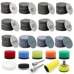 Sanding Discs 1 Inch 60-10000 Grit <b>Silicon</b> Carbide 131 Piece Set For Rotary <b>Tools</b> Wood Metal - Product Image 2