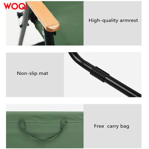 เก้าอี้แคมป์ปิ้งพับได้ Woqi โครงเหล็ก ผ้า Oxford สีเขียว แบบสองที่นั่ง พกพาสะดวก สำหรับสวน - Product Image 3