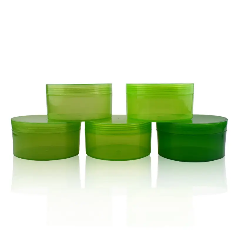 Grande capacidade 250g verde PP pele loção limpeza aloe gel cosméticos pele cuidados creme JAR