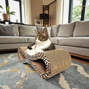 Vendite calde Custom 8-Shaped durevole letto ondulato del gatto divano sostenibile graffio di carta giocattolo per gatti - Product Image 3