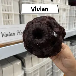 Rambut Vivian, kualitas bagus, kepang mudah untuk menghias rambut Sanggul bulat